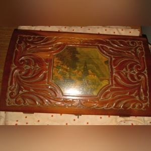 Vintage Ornate WOODEN STORAGE BOX